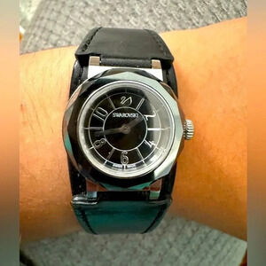 Swarovski watch with genuine leather